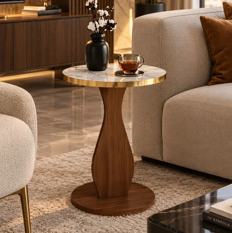 Table d’appoint design – Élégance contemporaine, idéale pour salon, séjour, coin lecture, salle d’attente…