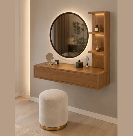 Coiffeuse Murale Suspendue – Élégance & Fonctionnalité
