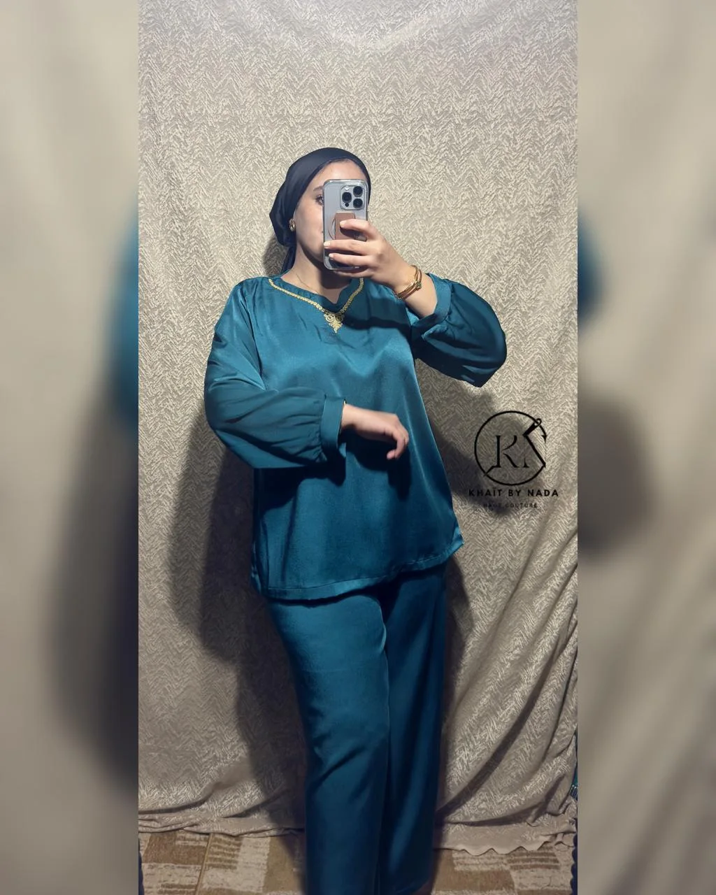 Sultana Émeraude- Jabadour Moderne avec Kimono – Élégance Marocaine | Khaït