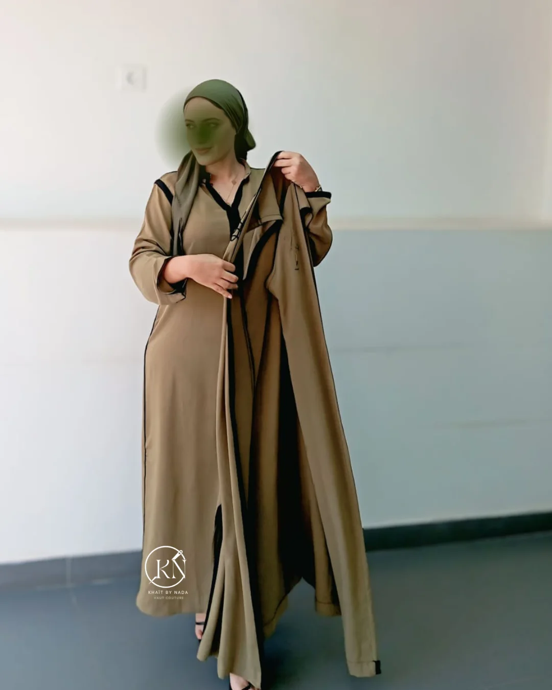 Élégance Kaki-Abaya 2 piece