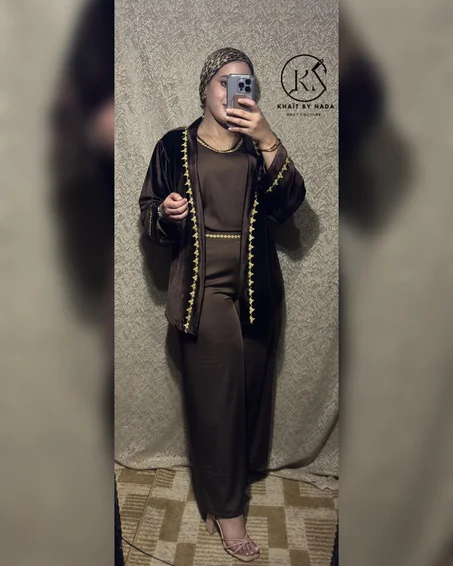 Lune Orientale- Jabadour Moderne avec Kimono – Élégance Marocaine | Khaït