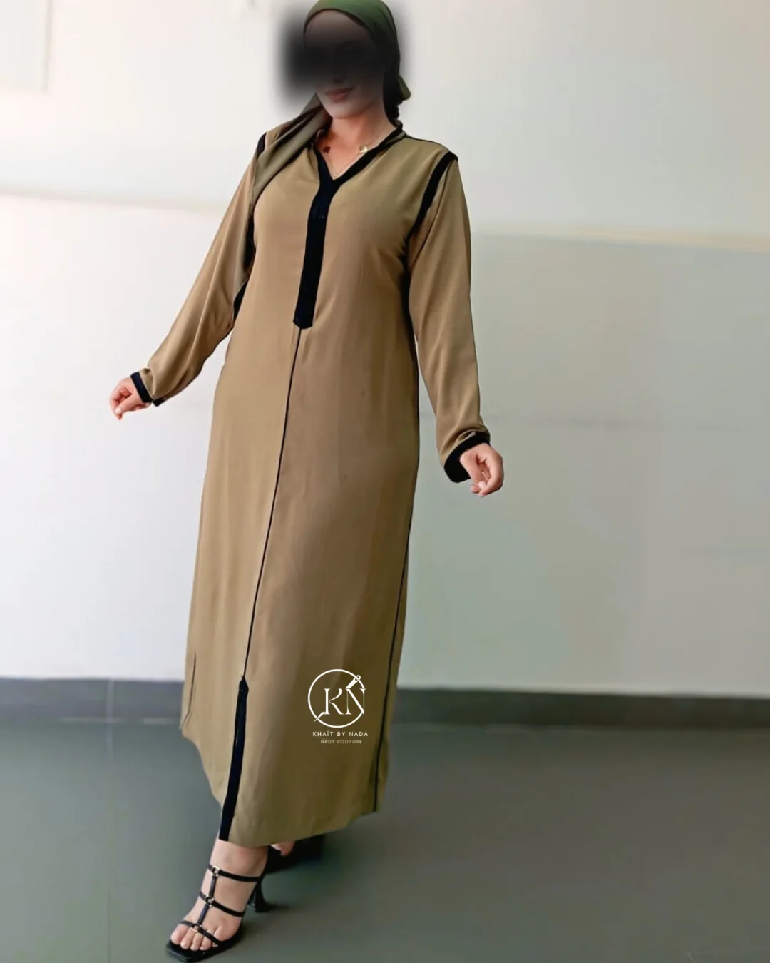 Élégance Kaki-Abaya 2 piece