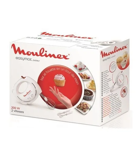 Moulinex Batteur Easy Max ABM11A30, 200W, 2 vitesses, fouets métal et plastique