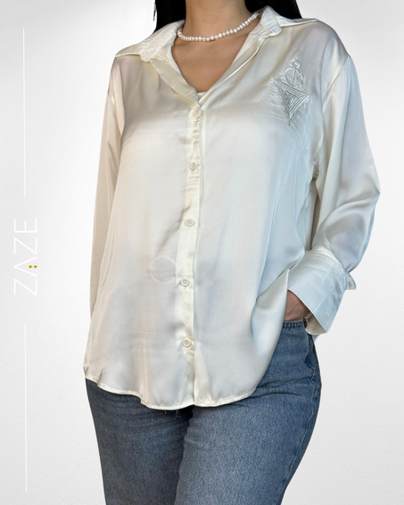 Chemise Ivoire en satin de soie