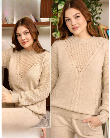 بيجامة صوف ناعم  قطعتين