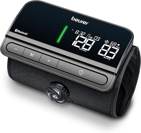 Tensiómetro automático de brazo Beurer BM81 easyLock, brazalete inteligente totalmente electrónico sin cables, con ajuste suave y medición rápida, Bluetooth, memoria para 240 mensajes