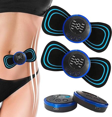 Mini masajeador muscular corporal PLENO 2 con 2 almohadillas reemplazables, 19 velocidades y 8 modos para aliviar el dolor corporal completo y relajar brazos, piernas, hombros y cintura.