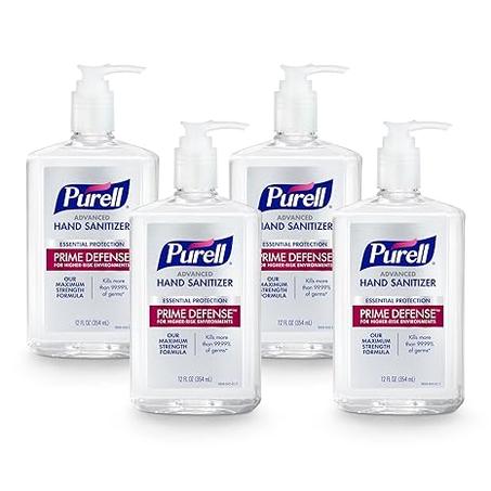 Desinfectante de manos Purell Prime Defense Advanced, protección esencial, botellas con dosificador de 355 ml (paquete de 4) - 3699-06-EC2