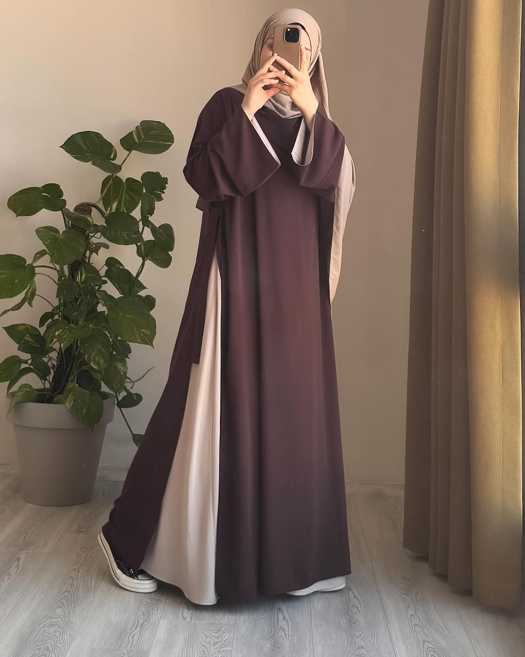 ensemble gala robe long et jupe طقم متكون من عباية طويلة و تنورة