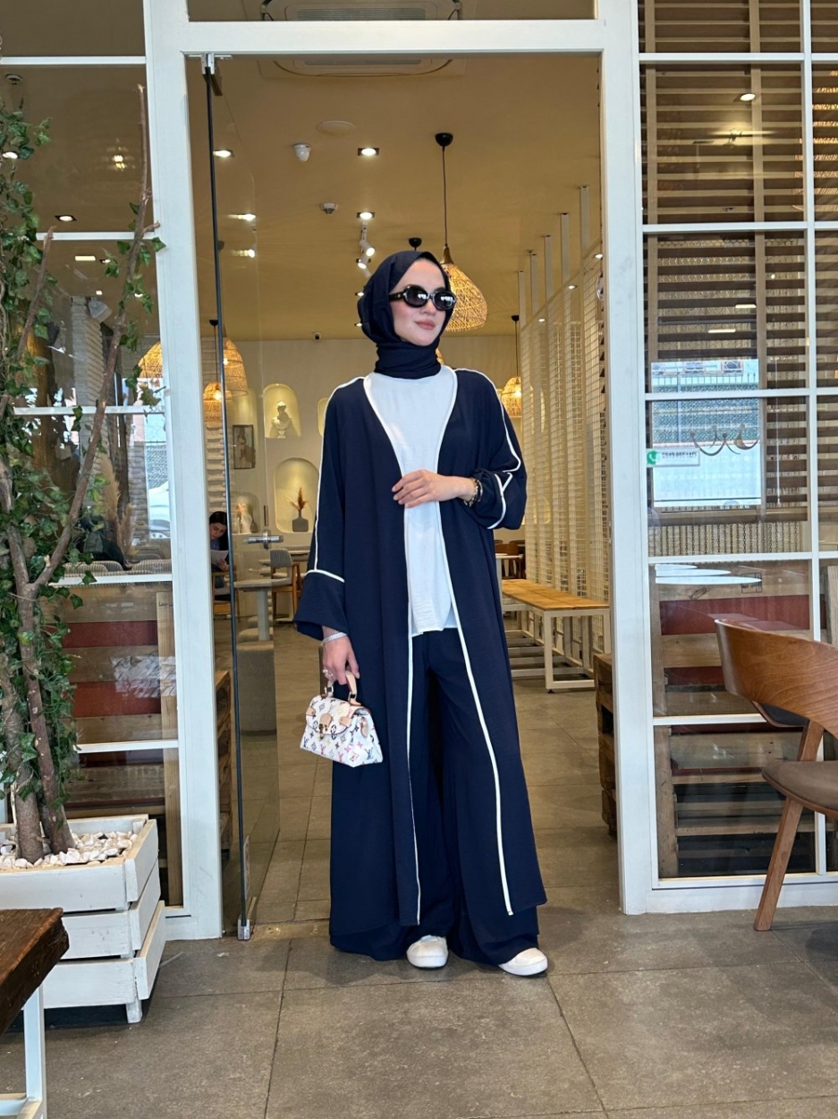 ensemble 'sotra' abaya et pantalon carré large