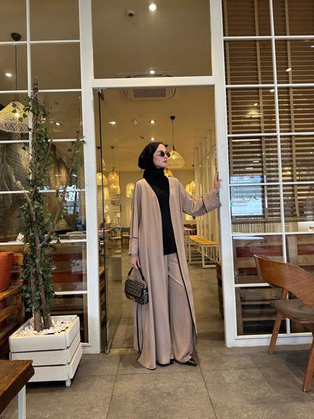 ensemble 'sotra' abaya et pantalon carré large