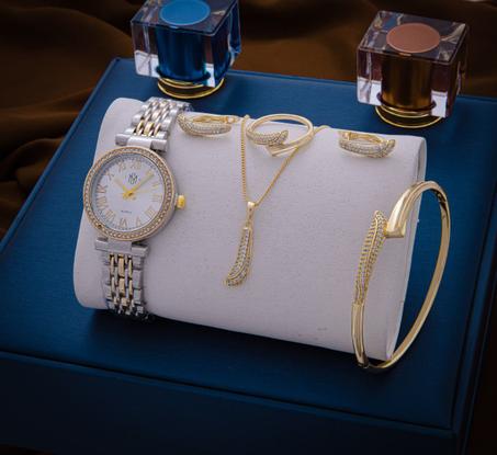 ensemble 4ps Xuping et Montre Acier nouveau collection