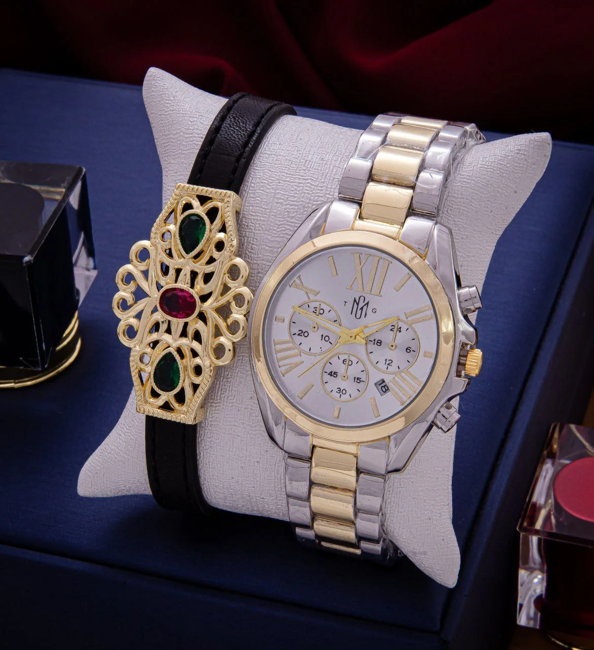 Montre  et bracelet en cuir