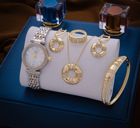 ensemble 4ps Xuping et Montre Acier nouveau collection