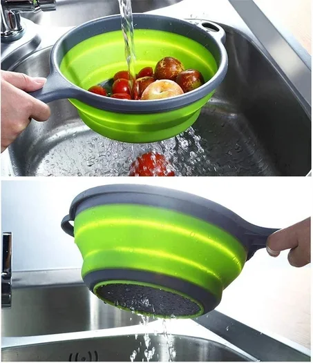 Panier filtre de fruits et légumes pliable – manche gris