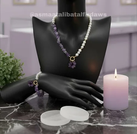 طقم واحد نصف لؤلؤ، نصف أميثيست