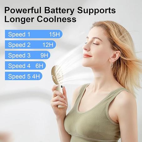Ventilateur portable pliable et silencieux, chargement USB, 4000mAh
