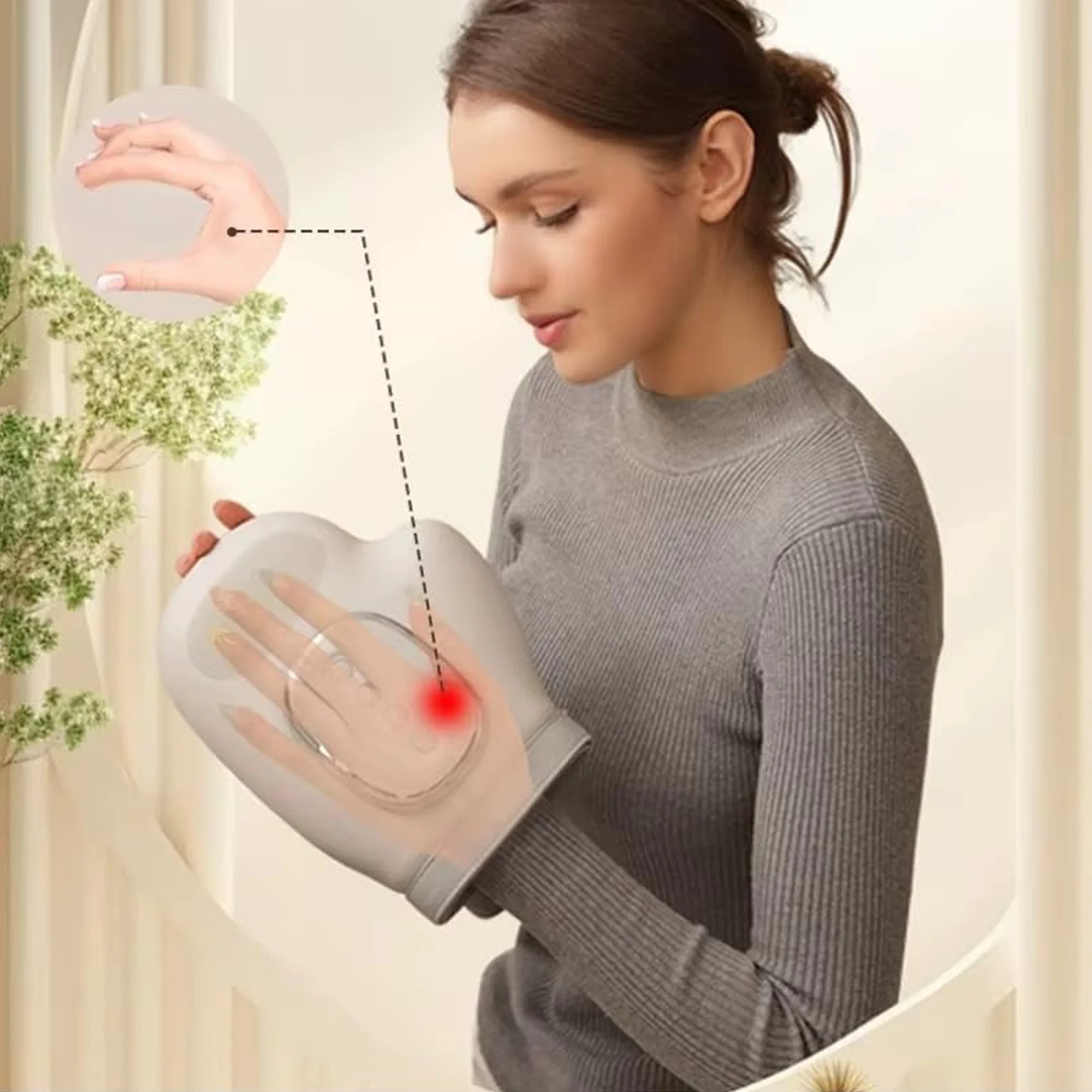 مدلك اليد بالضغط والتدفئة