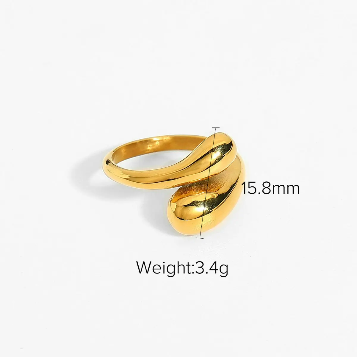 Bagues en Acier Inoxydable à Double Boule Lisse pour Femme, Bijoux Esthétiques, Cadeau de Couple, de Mariage Géométrique, Ouvert, Document localité