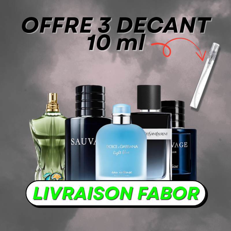 PACK 3 Decant 10ml  + LIVRAISON GRATUIT HOMME