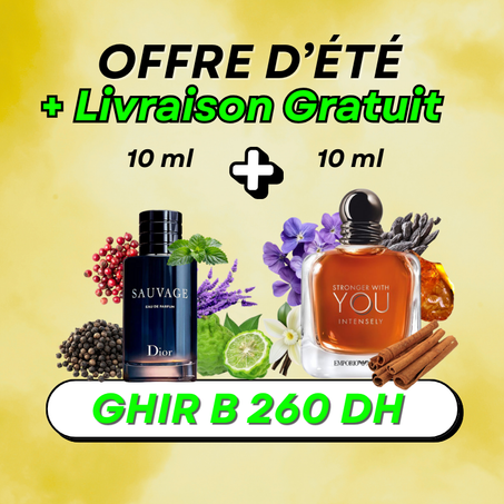 2x10 ml offre  ( Sauvage+ You Intensly ) + 10 ml FABOR