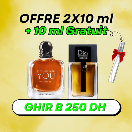 2x10 ml offre  (  Dior Homme Intense  + You Intensly ) + 10 ml Fabor