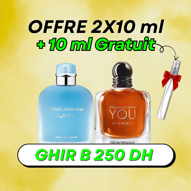 2x10 ml offre ( Light Blue + You Intensly ) + 10 ml Fabor