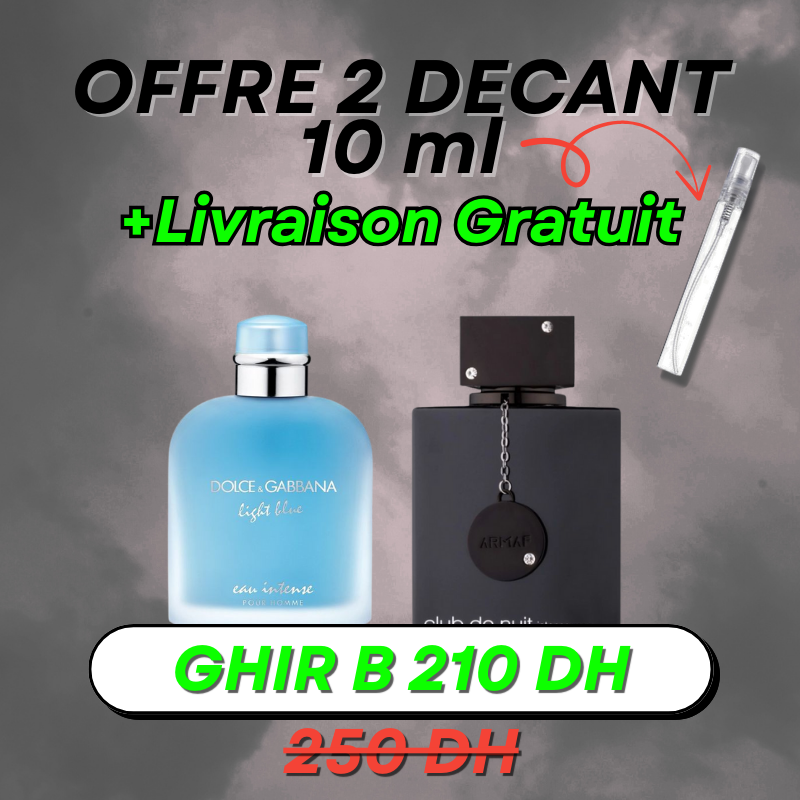 PACK 2 Decant 10ml + LIVRAISON GRATUIT