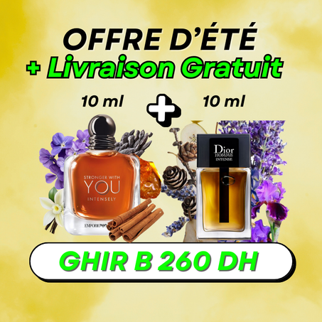 2x10 ml offre  (  Dior Homme Intense  + You Intensly ) + Livraison Fabor