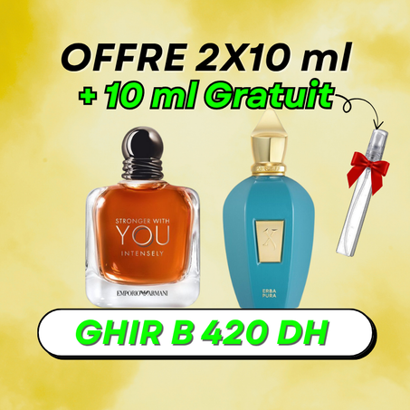 2x10 ml offre  ( Erba Pura + You Intensly ) + 10 ml FABOR