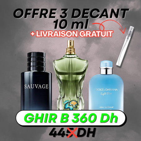 PACK 3 Decant 10ml  + LIVRAISON GRATUIT