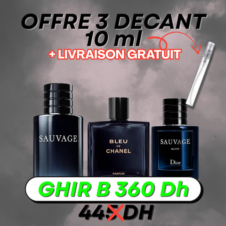 PACK 3 Decant 10ml  + LIVRAISON GRATUIT