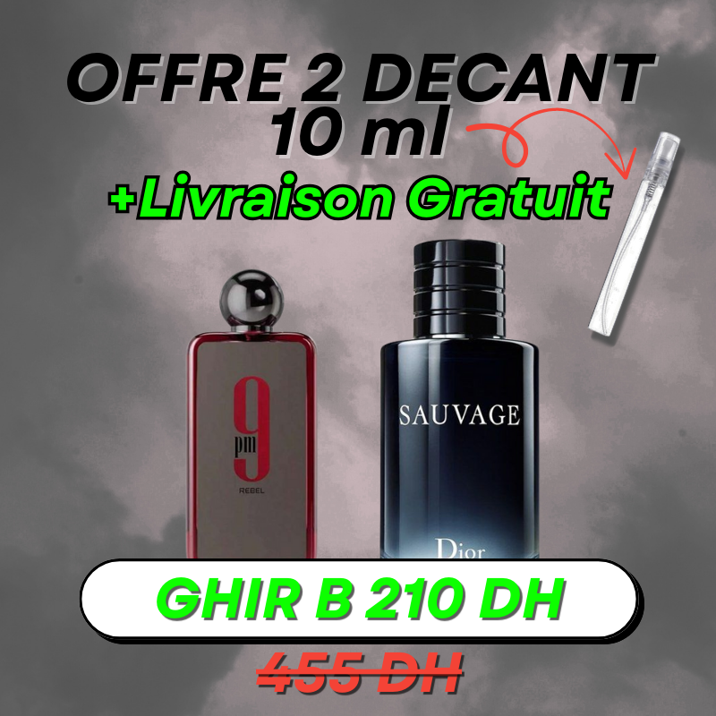PACK 2 Decant 10ml + LIVRAISON GRATUIT