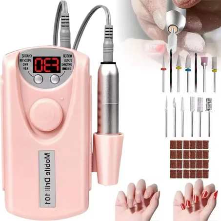 Torno Eléctrico Profesional para Uñas Recargable – Kit Completo de Manicura y Pedicura 💅✨