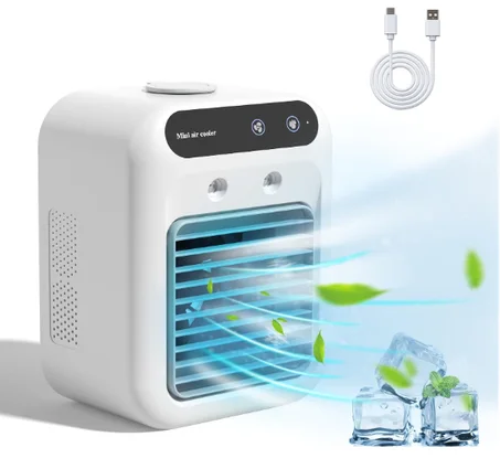 Aire acondicionado personal portátil, mini turbo, 2 velocidades, ahorro de energía