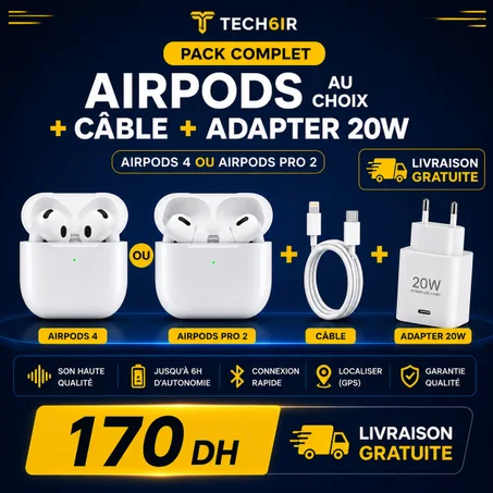Pack AirPods + Adaptateur 20W