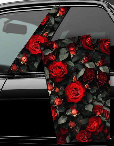 Red Roses - Car Doors Pillar Decals
