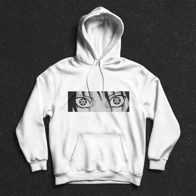 Sweat-shirt à capuche Hoodie Motif pour Homme - Blanc - Sasuke Uchiwa