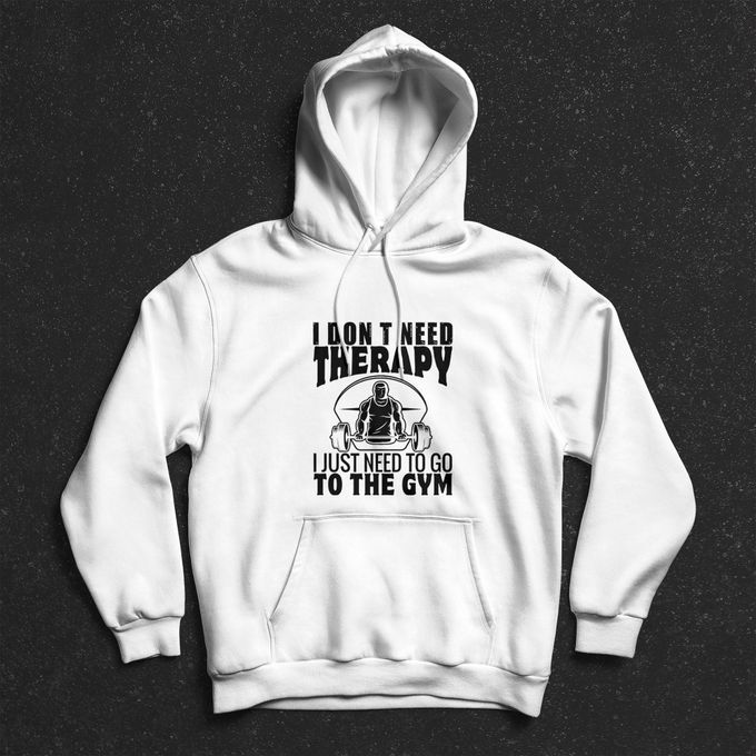 Sweat-shirt à capuche Hoodie Motif pour Homme - Blanc - I Don't Need Therapy