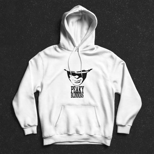 Sweat-shirt à capuche Hoodie Motif pour Homme - Blanc - Peaky Blinders