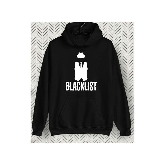 Sweatshirt Blacklist Capuchon Noir Hoodie série télévisée Capuche Black