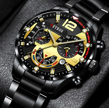 Montre-bracelet à quartz en acier inoxydable pour hommes, horloge Shoous, calendrier, affaires, décontracté, luxe, mode