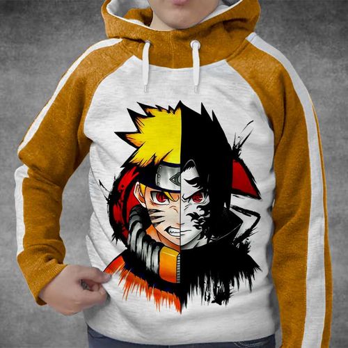 Naruto vs Sasuke Hoodie Enfant 6 à14 ans Capuchon Manga Anime Capuche Sweatshirt