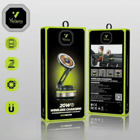 Support Voiture Magnétique Velano 20W – Recharge Sans Fil