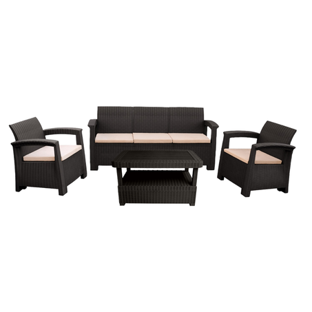 Pack Confort - Salon de jardin 5 places + table basse