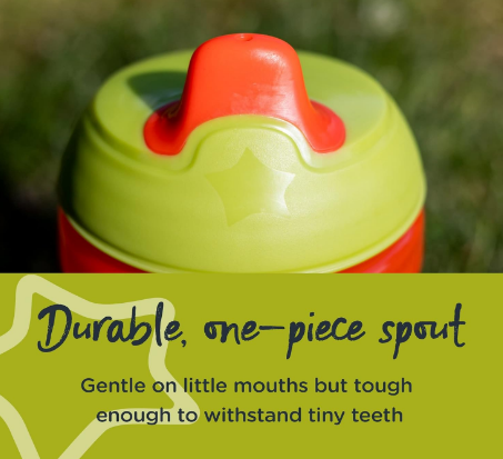 تومي تيبي كوب سيبي، زجاجة مياه للاطفال الصغار، مقاومة للانسكاب، خالية من BPA، 10 اونصة، 9 اشهر فما فوق، عبوة من 3 قطع، زهري وبرتقالي واحمر