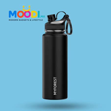 قارورة ماء حرارية رياضية من الفولاذ المقاوم للصدأ 1 لتر - حافظ على مشروباتك باردة أو ساخنة لساعات
