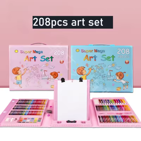 Mallette d’Art 208 Pièces avec Chevalet – Kit Créatif Complet pour Enfants