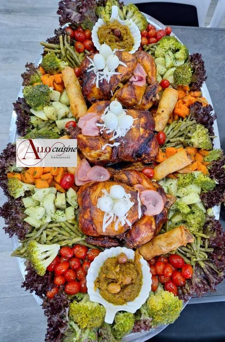دجاج مشوي بالخضر