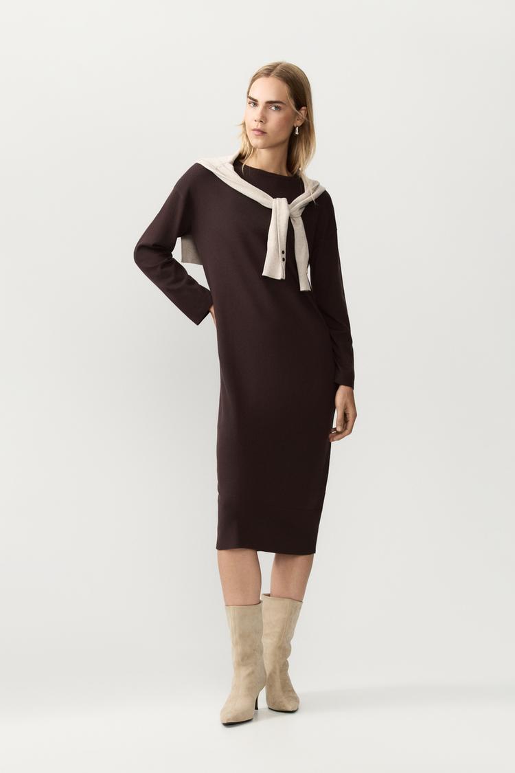 Vestido midi punto فستان